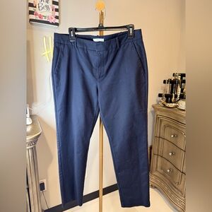 Blue Ankle Cropped Pants Classic Fit